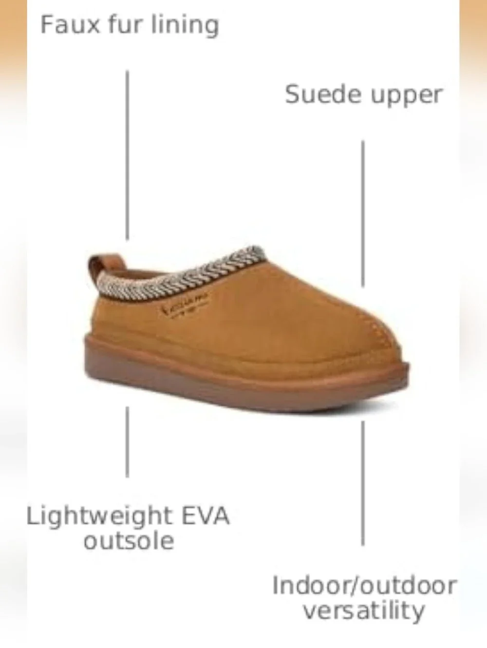 Koolaburra By UGG Kids Brown Slip-On Cozy Shoe Downtown Casual